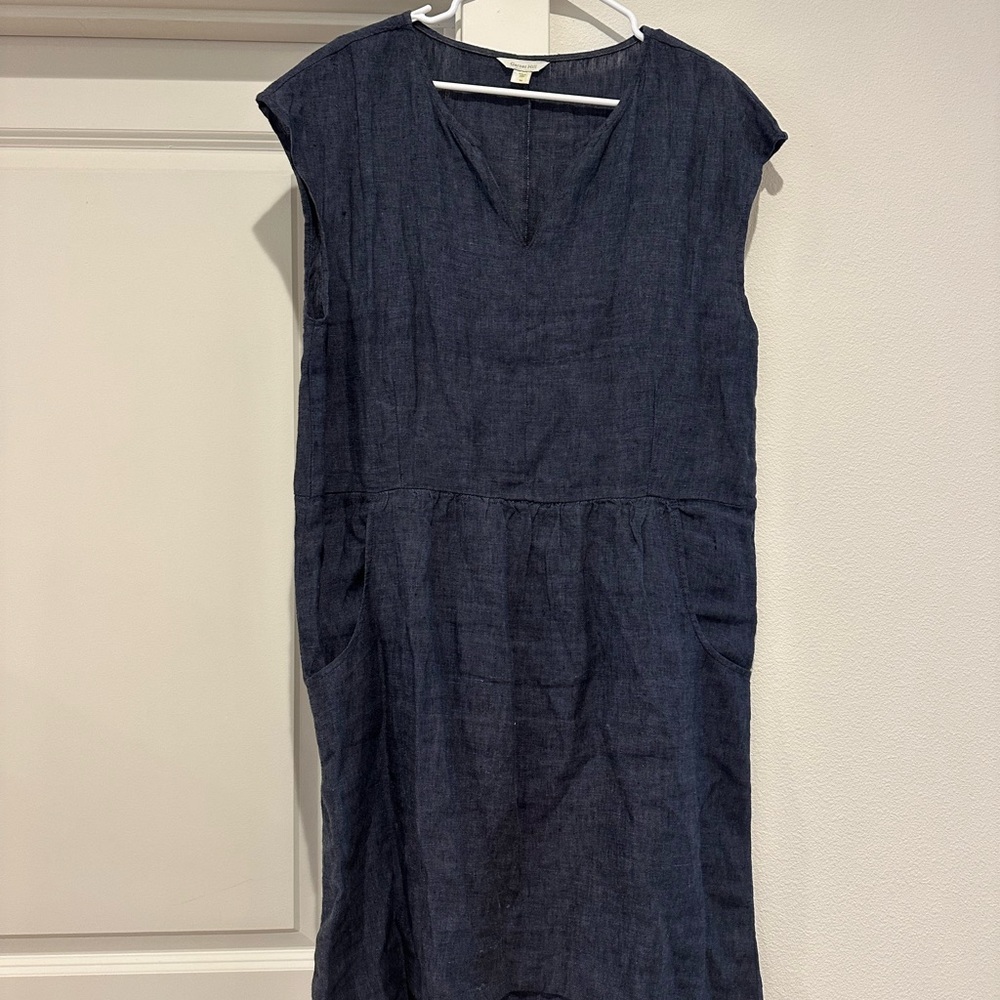 Garnet Hill Navy Midi Dress